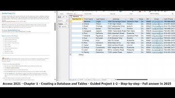 Access 2021 Chapter 1 Guided Project 1-2 - Creating a Database and Tables - Update 2025 Full answer