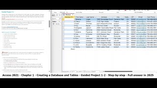 Famous Access 2021 Chapter 1 Guided Project 1-2 - Creating a Database and Tables - Update 2025 Full answer Profile