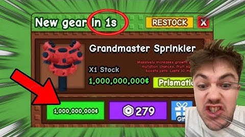 Buying GRANDMASTER SPRINKLER at 1 SECOND Before It Disappeared... ( Grow a Garden )