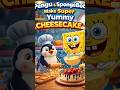Pengu & SpongeBob Make Super Yummy Cheesecake 🍰🐧🧽 #youtubeshorts #viral