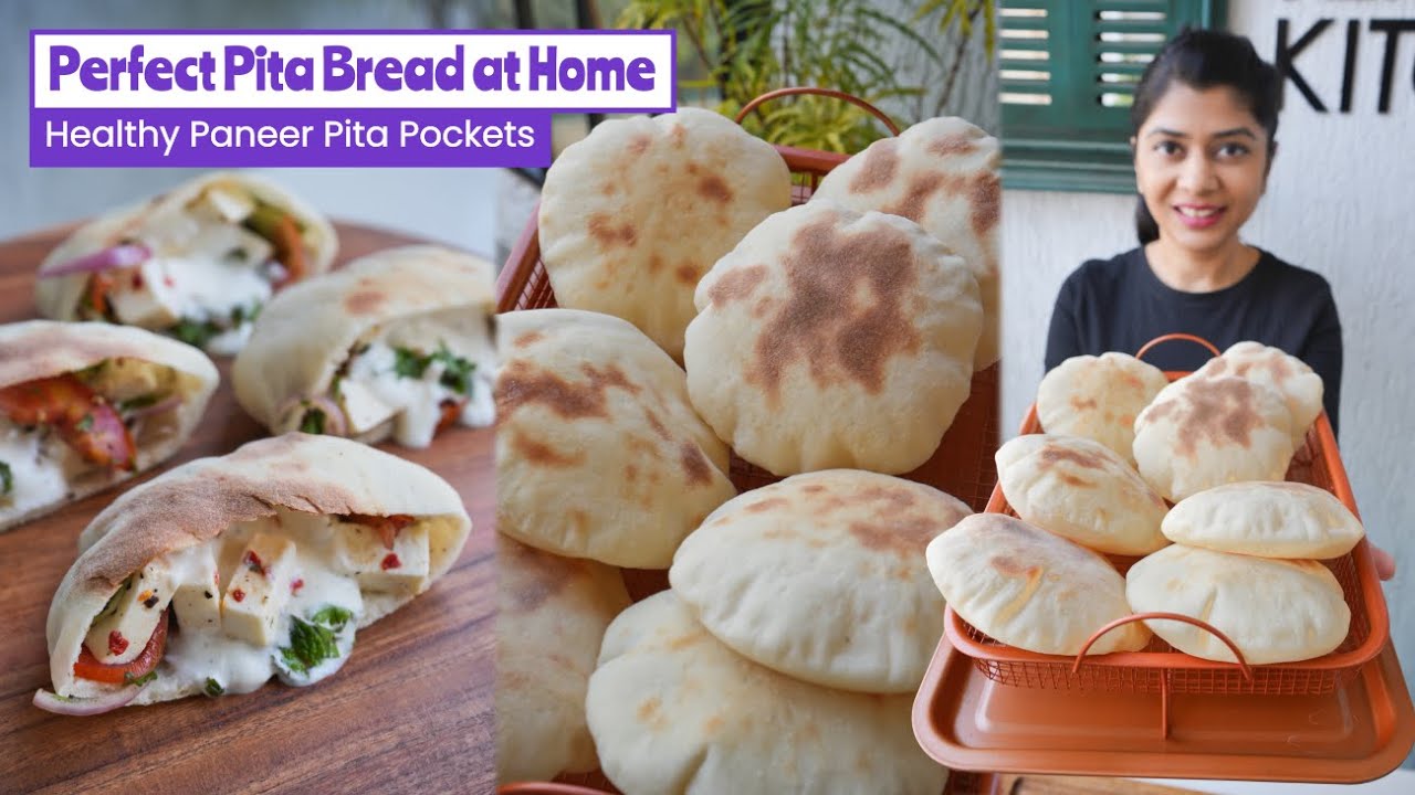 Perfect Pita Bread Recipe🥙| Healthy Paneer Pita Pockets Recipe| पीटा ब्रेड कैसे बनाएँ🫓