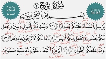 تعلم قراءة سورة نوح مع شرح أحكام التجويد| الجزء الثاني