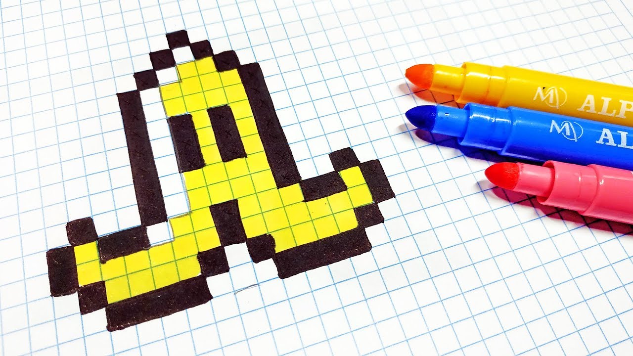 Handmade Pixel Art How To Draw A Banana Peel From Mario Kart Pixelart