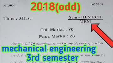 Sbte bihar previous year question paper | mechanical engineering 3rd sem Question paper | sbte bihar