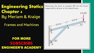 Determine force in member BD. ( Frames and Machines Statics | Engineers Academy )