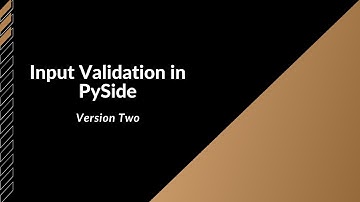 Input validation in PySide.