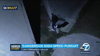 Driver escapes after high-speed police pursuit through San Fernando Valley; search continues | ABC7