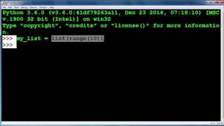 How to Create a List With Elements 0,1,2,3,4,5,6,7,8,9 in Python programming language