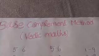 Base complement method of subtraction (vedic maths) simple technique (explanation in Tamil)