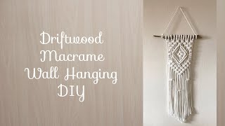 Macrame Diamond Wall Hanging on Driftwood DIY Tutorial