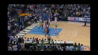 Kobe Bryant incredible ridicolous shot vs Denver Nuggets game 3 NBA Playoffs 2012.05.04