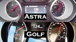 Astra K 1,6 Cdti vs Golf VII 1,6 Tdi 0-150 km/h acceleration