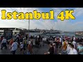 Walk around Istanbul 4K. Ataturk Bridge-Metro Bridge-Galata Bridge-Eminonu-Sirkeci-Sultanahmet.