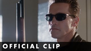 John Connor teaches the Terminator 'Hasta La Vista' and 'No Problemo'