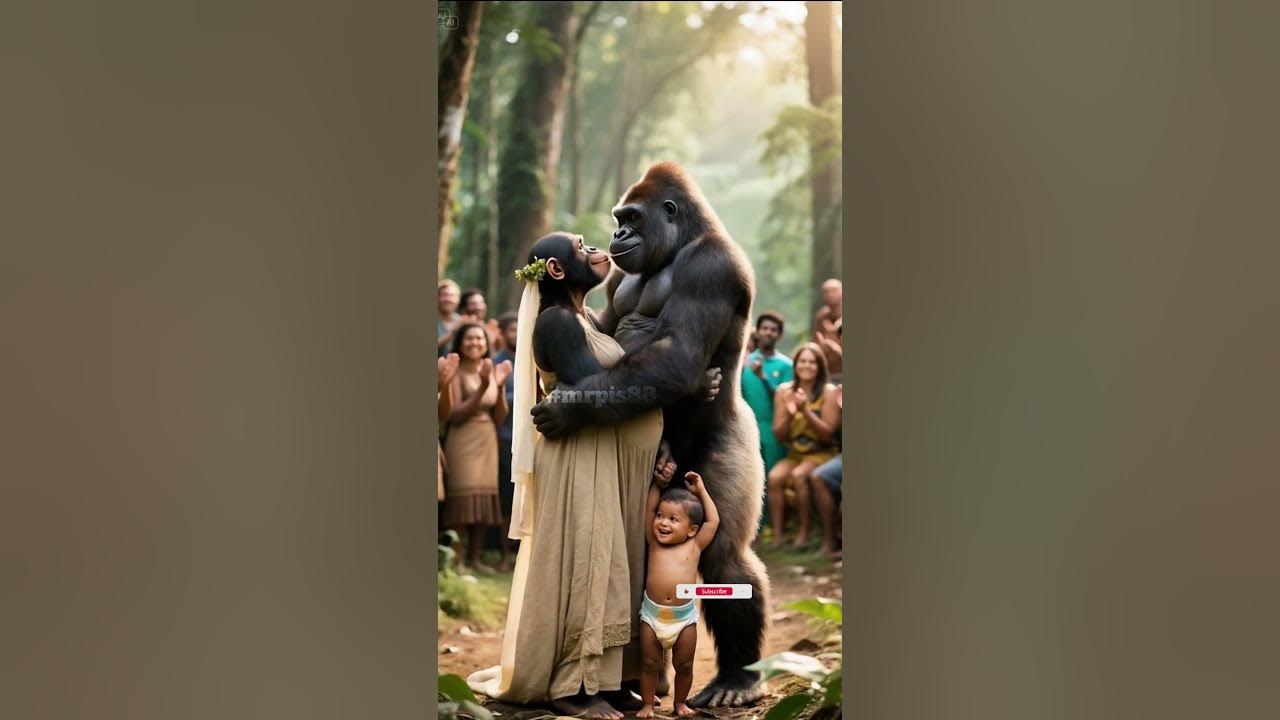 🦍🌄 Love song of the mountains and forests - Where love and life blend together #nature #animals