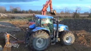 HITACHI Zaxis 160LC, New Holland T7050 & M160, CASE IH 195 CVX - Land Levelling 2015