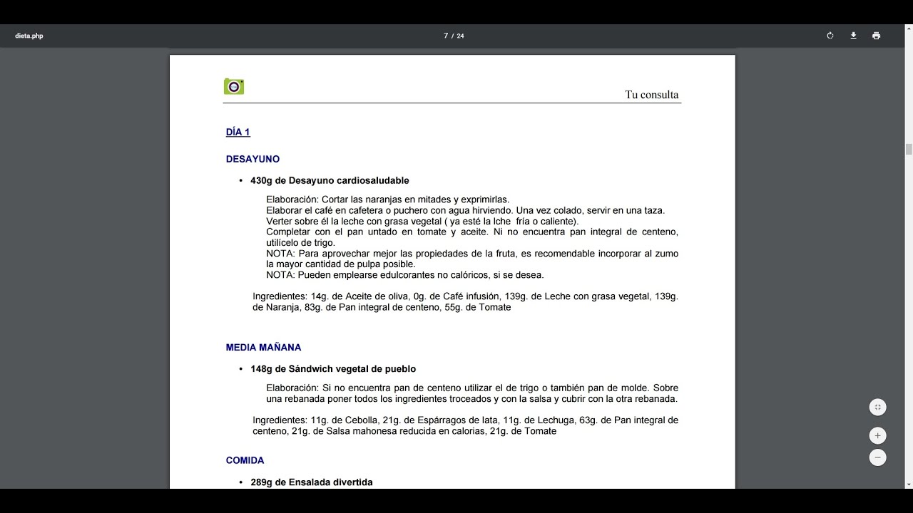 generador de dietas personalizadas gratis