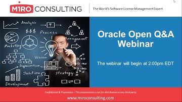 Oracle Licensing & Audits - Open Q&A Webinar - September 9, 2017