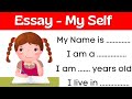 How to introduce yourself in kindergarten  myself  essay on myself in english for kindergarten
