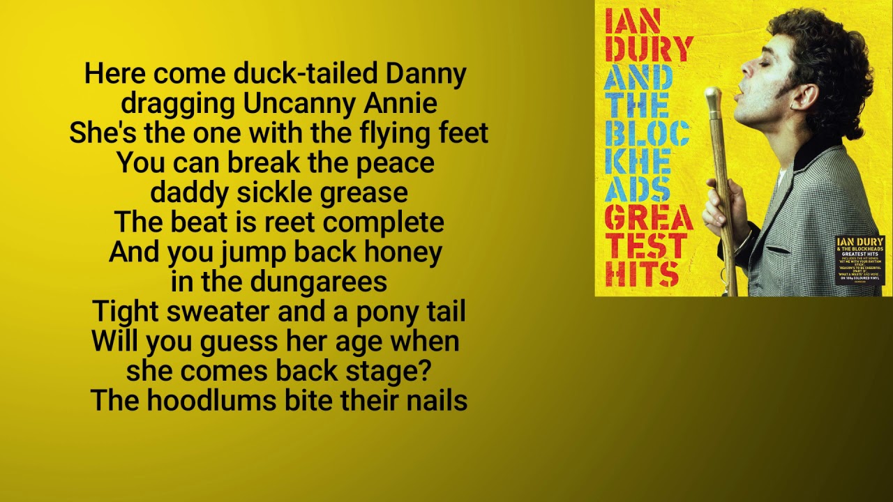 Ian Dury & The Blockheads Sweet Gene Vincent (Lyrics) - Youtube