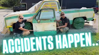Our old square body Chevy GOT WRECKED!!!! can we fix it?? ***Sun down in Sneedville***