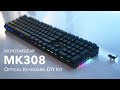 Monstargear MK308 Optical Keyboard DIY Kit Unboxing & Spray Lubed Yellow & Brown Typing Sounds