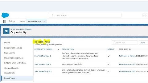 Record Types 101.6 Create New - Salesforce Lightning