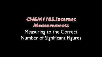 CHEM1105 INTERNET – Recording Measurements