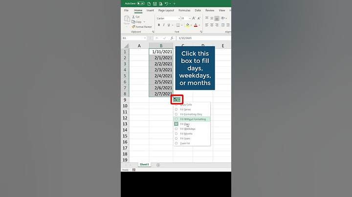 Auto Fill Dates in #excel #shorts