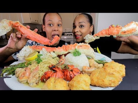 mukbang lobster raksasa KING CRAB SEAFOOD BOIL DRENCHED IN SAUCE!!!