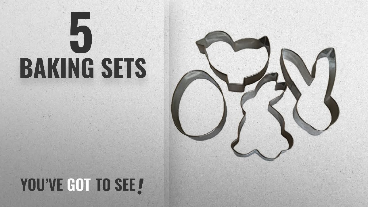 Top 10 Baking Sets [2018]: Set of 4 Stainless Steel Easter Cookie Cutter Easter Bunny Egg Bunny