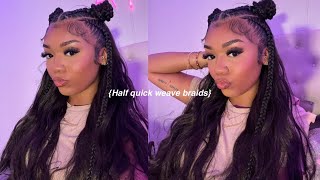 WATCH ME DO MY HAIR ♡ | HALF BRAIDS HALF QUICKWEAVE W/ MINIMAL LEAVE OUT