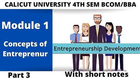 Calicut university, 4th sem, Bcom, Bba,Entrepreneurship development, Module 1,Part 3,With short note
