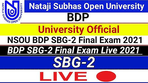 [ NSOU BDP SBG-2 MCQ Final Exam Live Answers 2021 ] BDP SBG-2 MCQ Final Exam Live Answers 2021 ||