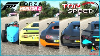 Forza Horizon 4 Top Fastest Bugatti Cars | Top Speed Battle - Upgraded and Tuned