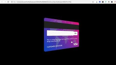 How To Make A Virtual Credit Card Design Using HTML And CSS Step By Step BY Freelancer Arfat