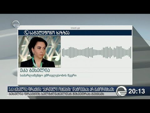 ეკა ბესელია ფრაქცია „ქართული ოცნების“ დატოვებას არ გამორიცხავს