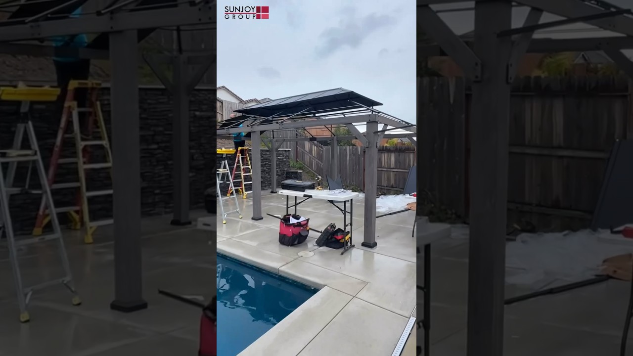 DIY backyard projects | sunjoy 12x20 gazebo installation 