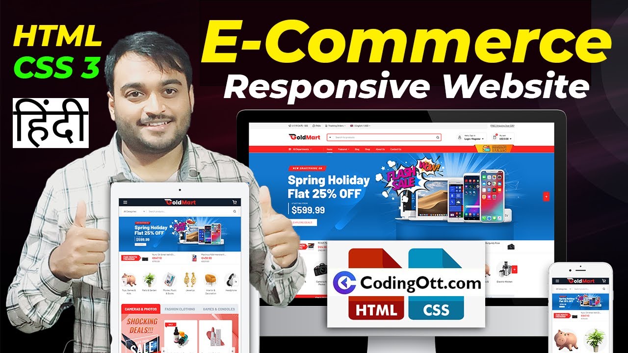 #19 E-Commerce Website in HTML | CSS 3 tutorial for beginners | Web ...