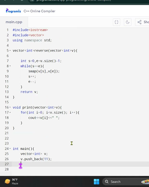 Reverse an array in c++ #shortsfeed - YouTube