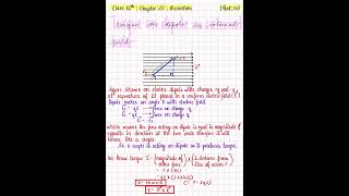 Torque on Electric Dipole in External Electric Field | Derivation | Class 12 Physics ISC/CBSE