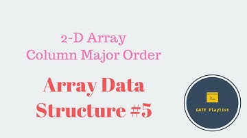 5. Two Dimensional Array | Column Major Order