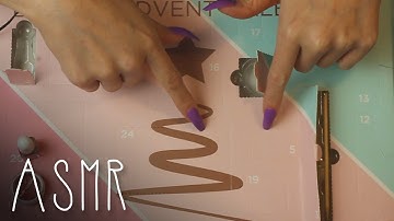 ASMR Beauty advent calendar unboxing (🎧 soft spoken, cardboard sounds, tapping & scratching)