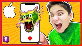 iphone x animoji hobbyfamily makes funny faces part 2 by hobbykidstv