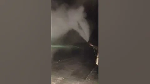 Very hot water freezing in mid air. Near Sherack, MN