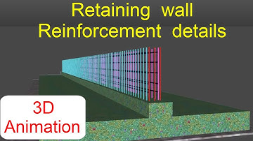 Reinforcement details  of Retaining wall || 3D Animation