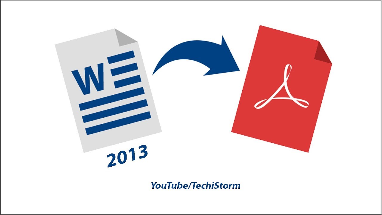 How To Convert a Word 2013 documents to PDF - YouTube