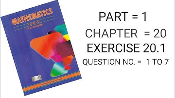 Class 7 Math R.D. SHARMA Chapter - 20 Exercise - 20.1 Question no - 1 To 7 Part -1