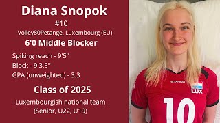 Diana Snopok - Middle Blocker #10, Class of 2025 highlights (CEV U22 Qualifiers, Luxembourg)