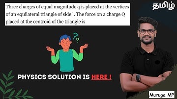 Three charges of equal magnitude q is placed at the vertices of an equilateral triangle of side l.